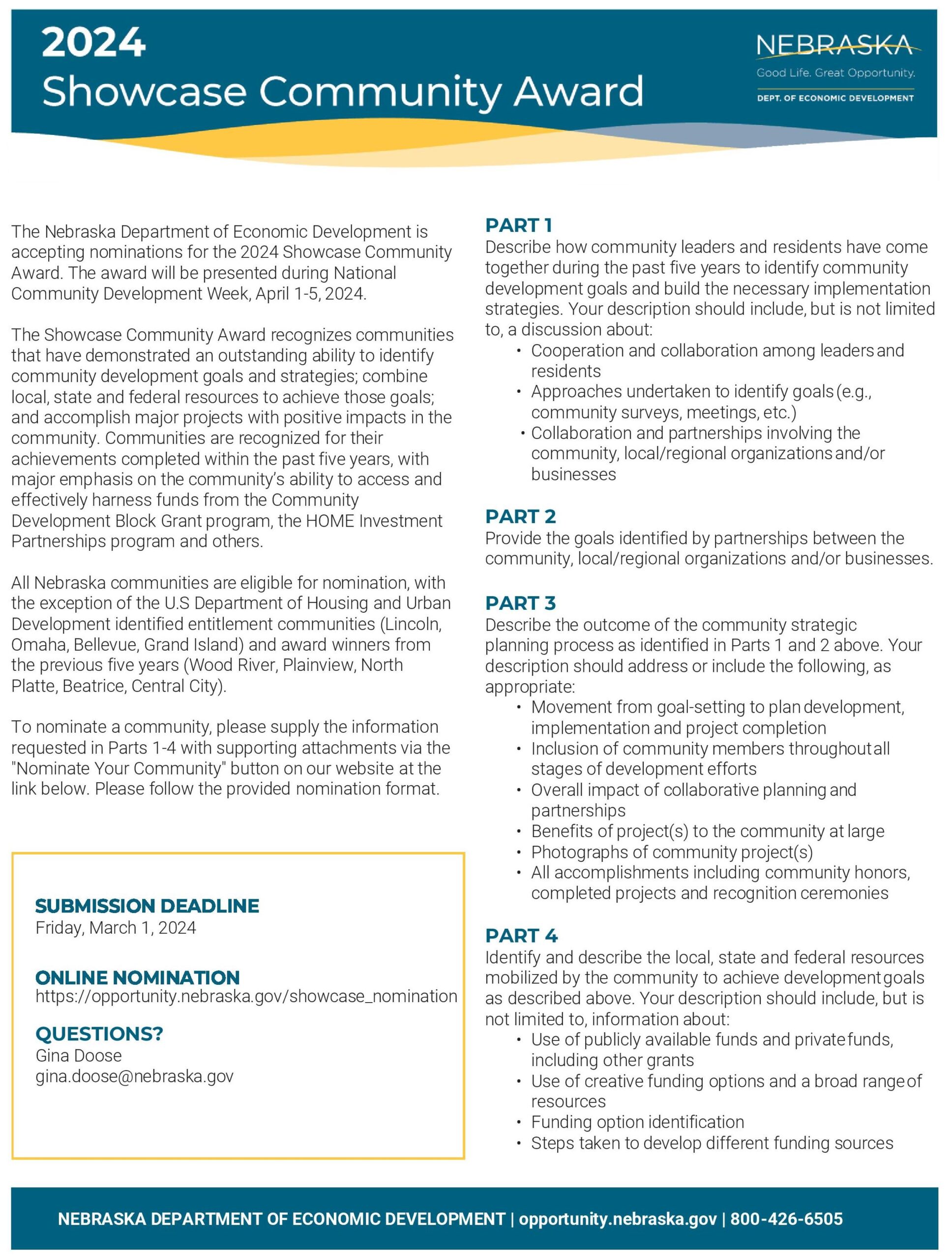 Ded Invites Nominations For The 2024 Showcase Community Award Kcsr Kbpy