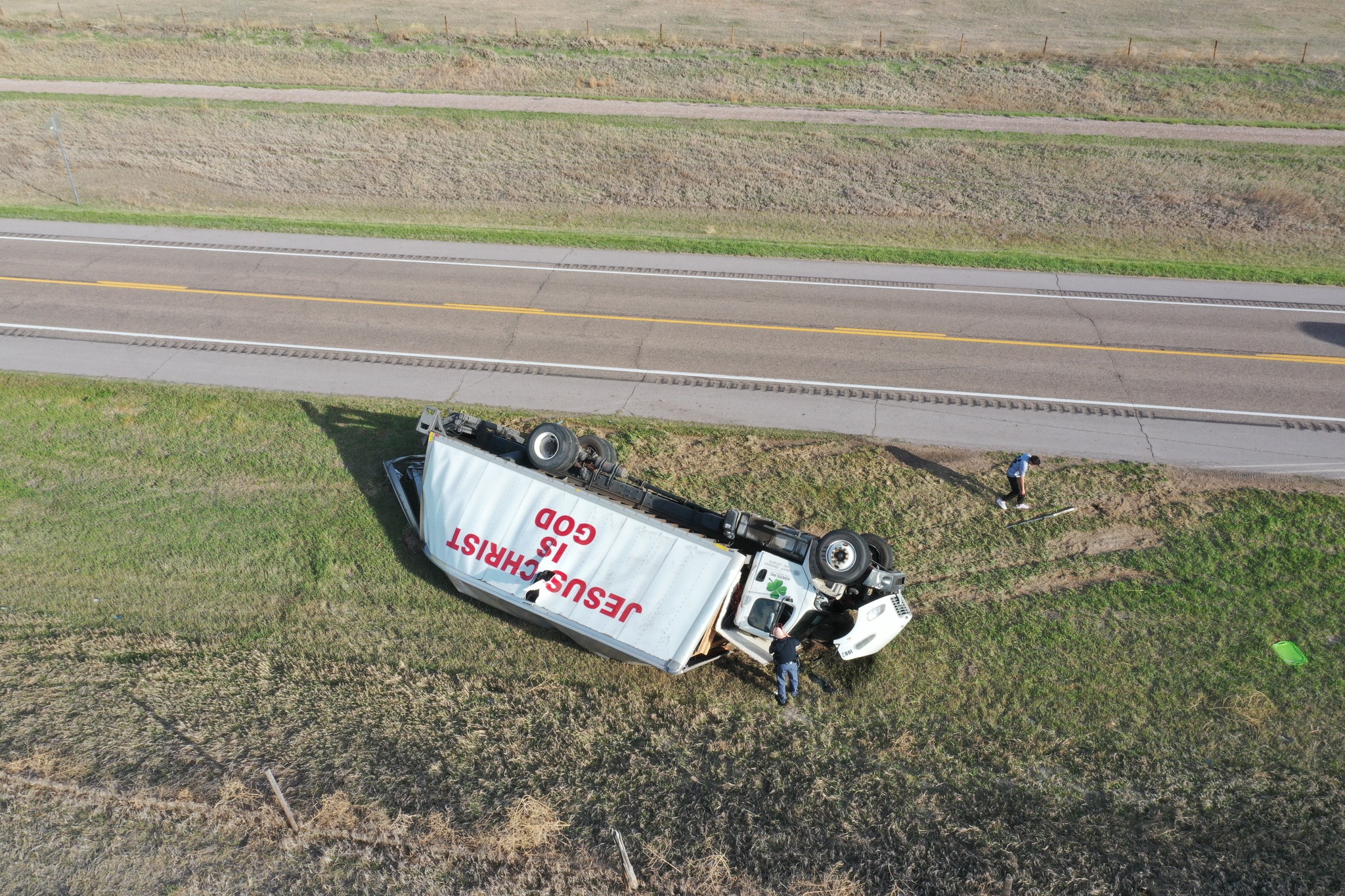 Semi Rollover Accident Near Hay Springs