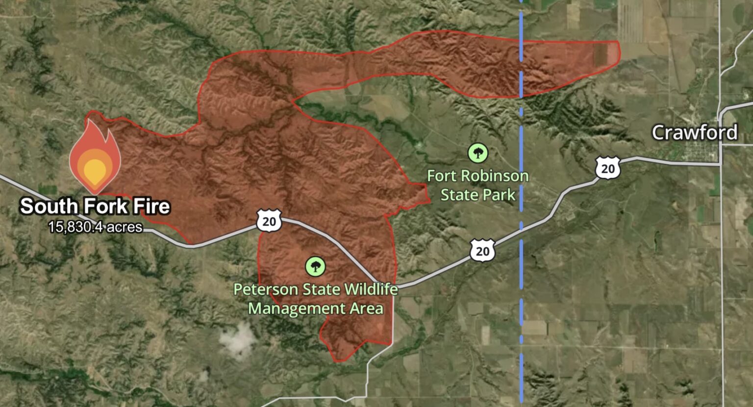 City Of Crawford Evacuation Map, South Fork Fire Grows To 15,800 Acres ...