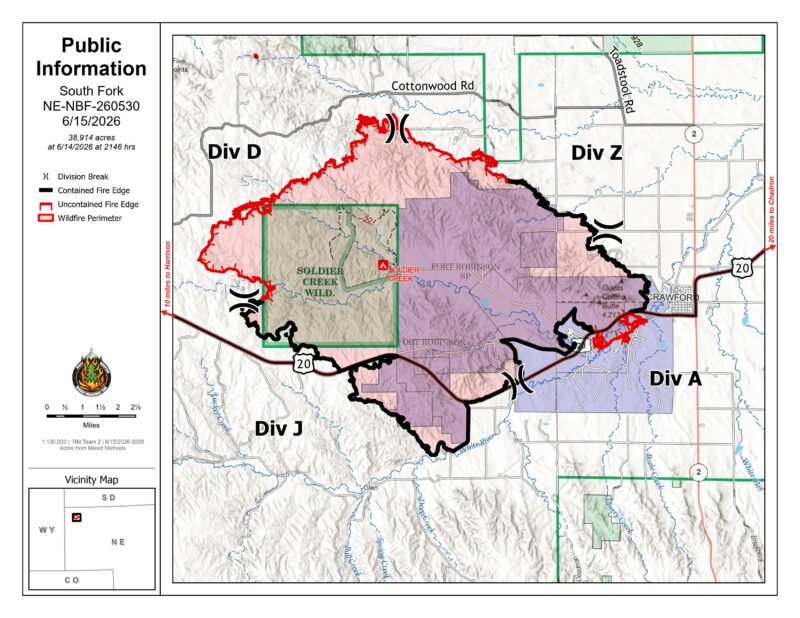 South Fork Fire Midday Update (6/15)