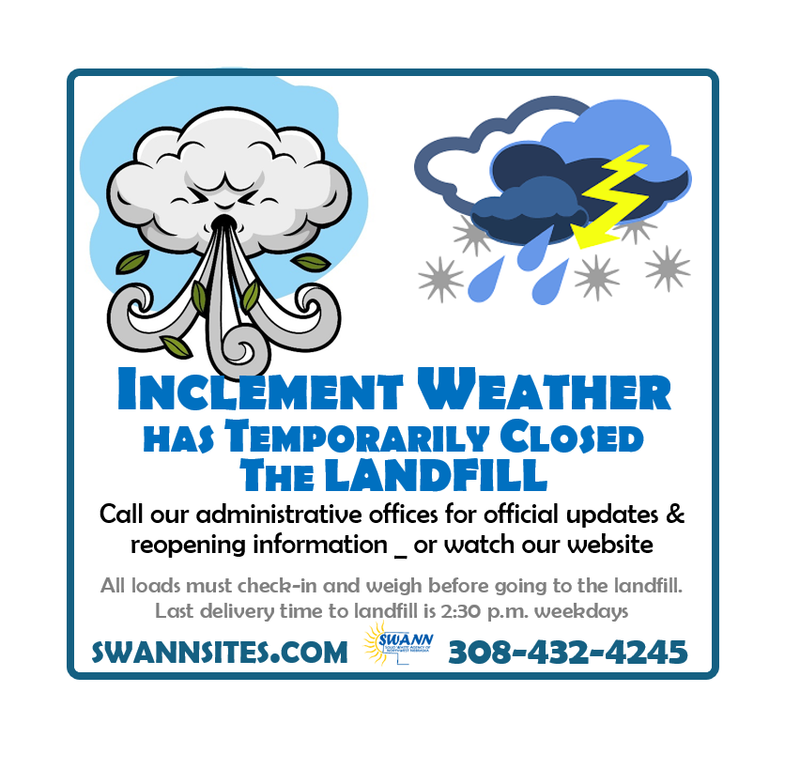 SWANN Landfill Temporarily Closed [10.26.26] Due to Inclement Weather ...